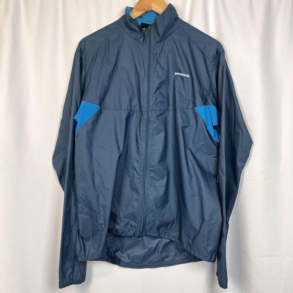 Patagonia Windbreaker Jacket Blue Lightweight Outdoor Hiking Trailcore M